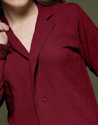 Maroon Plain Lycra Shirt