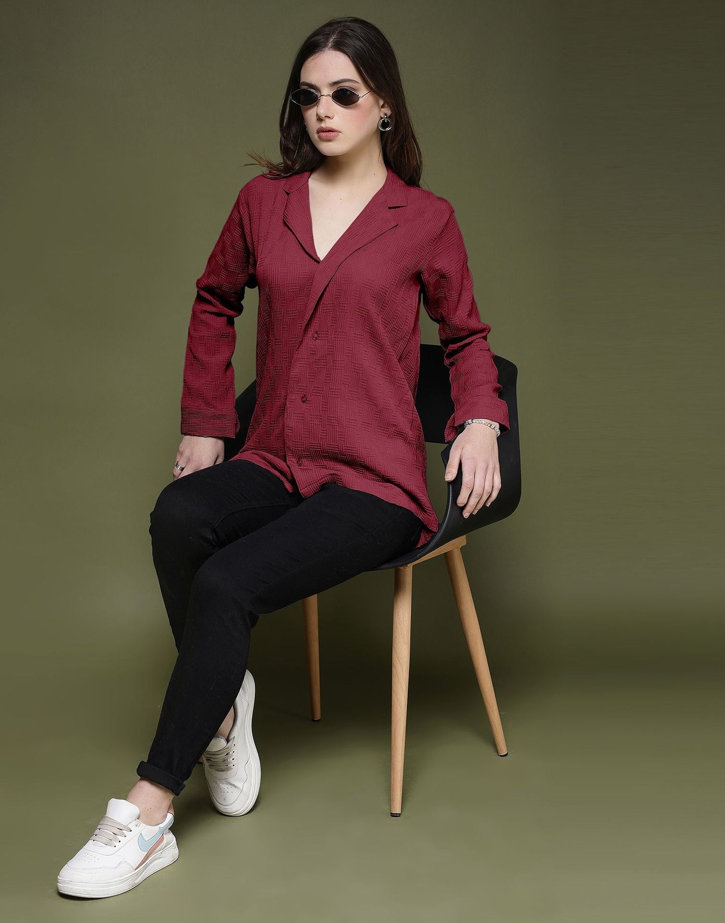 Maroon Plain Lycra Shirt