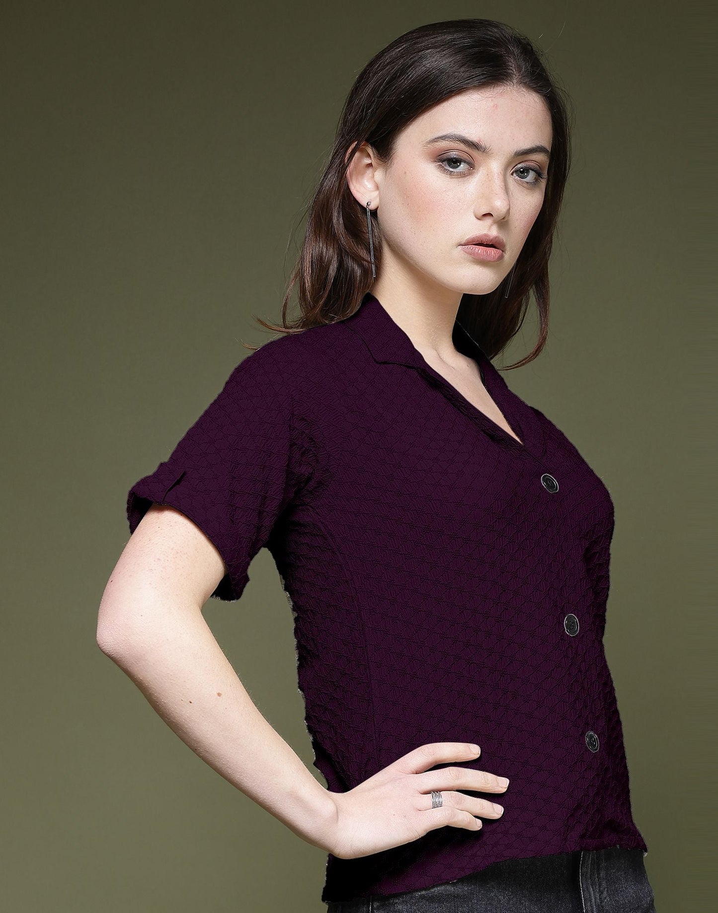 Wine Plain Lycra Shirt
