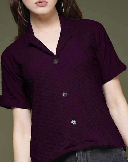 Wine Plain Lycra Shirt