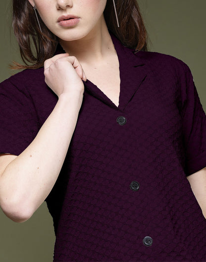 Wine Plain Lycra Shirt