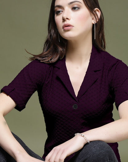 Wine Plain Lycra Shirt