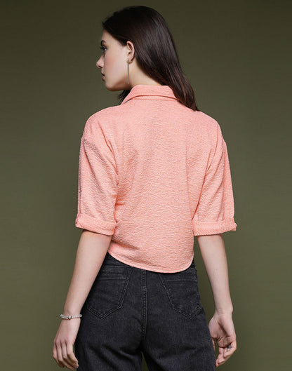 Peach Plain Lycra Shirt