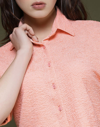 Peach Plain Lycra Shirt