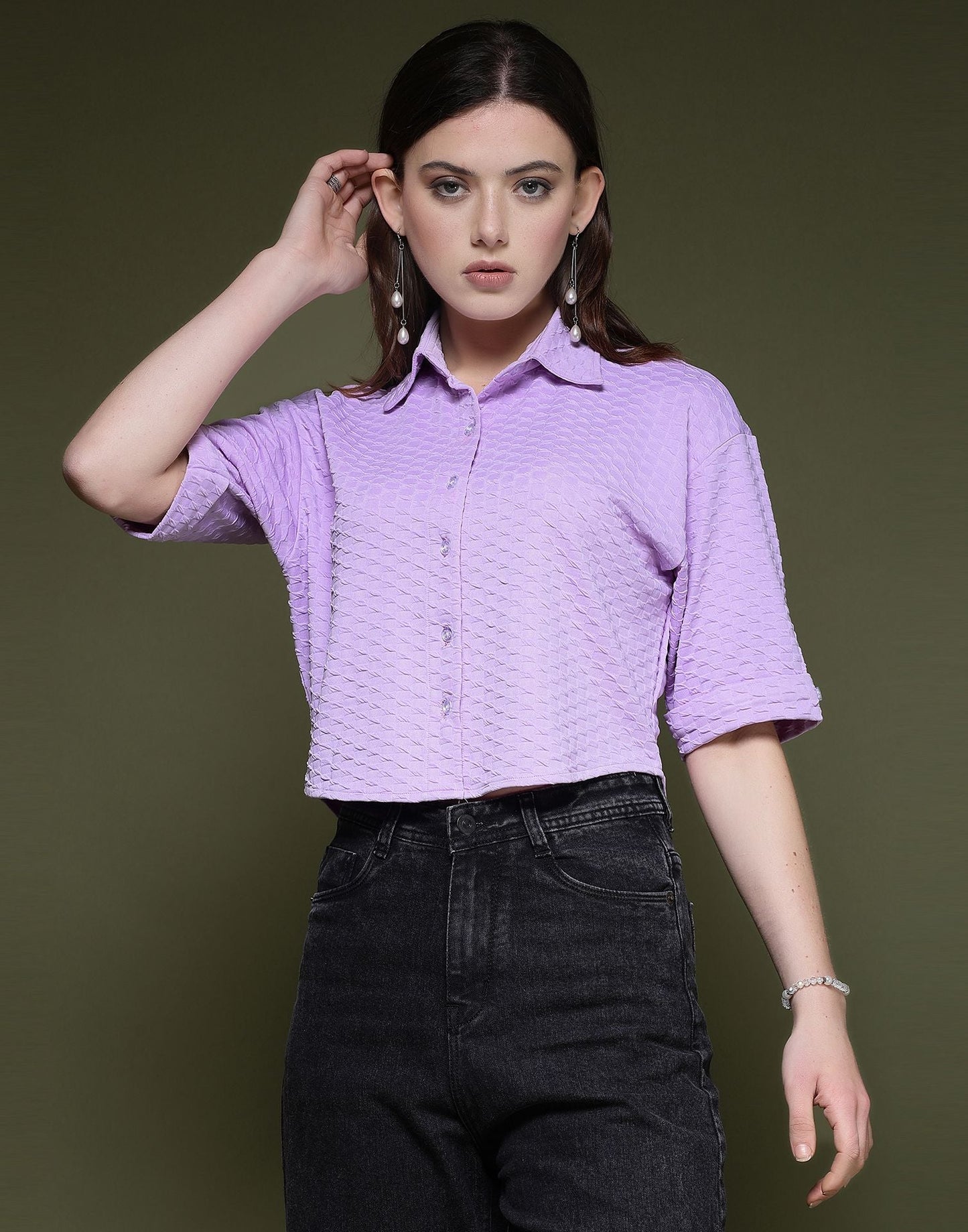 Purple Plain Lycra Shirt