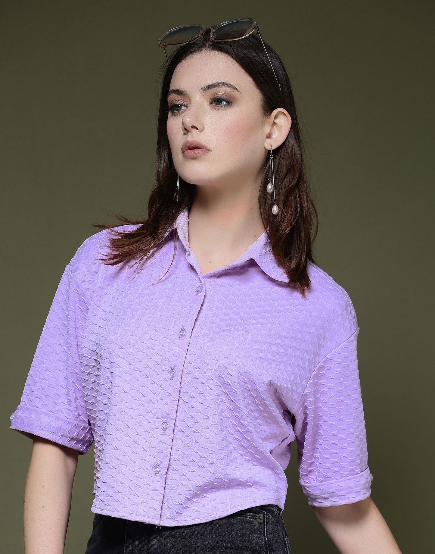 Purple Plain Lycra Shirt