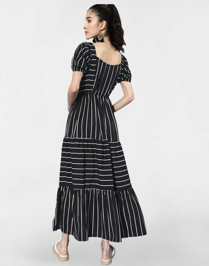 Black White ester Printed Dress