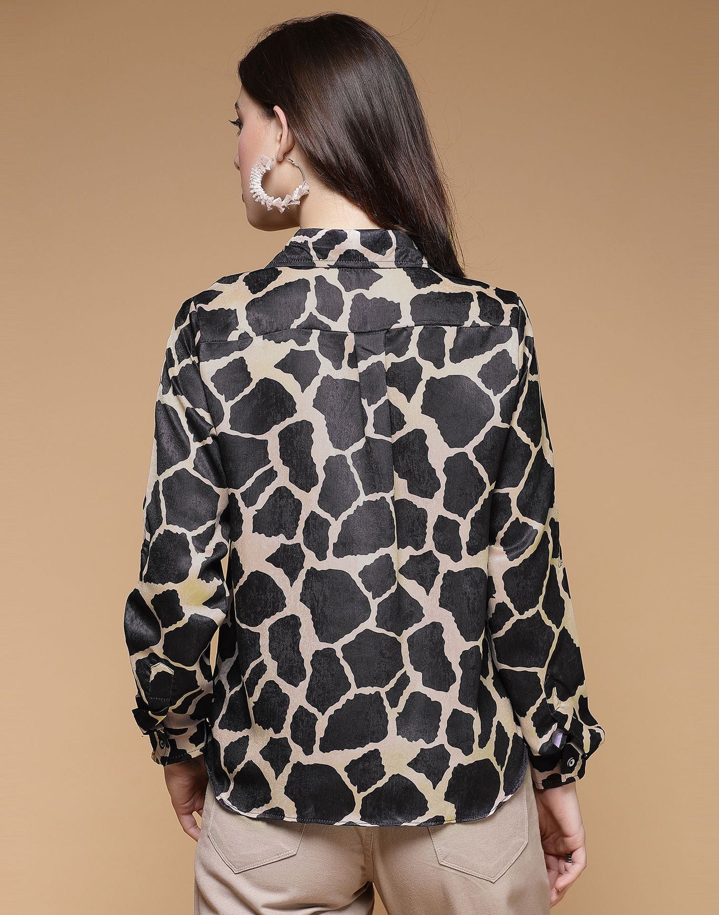 Black Printed Silk Shirt