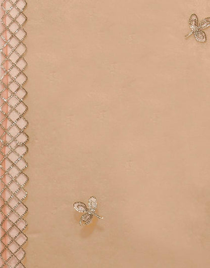 Orange Embroidery Chinnon Straight Kurta With Pant And Dupatta