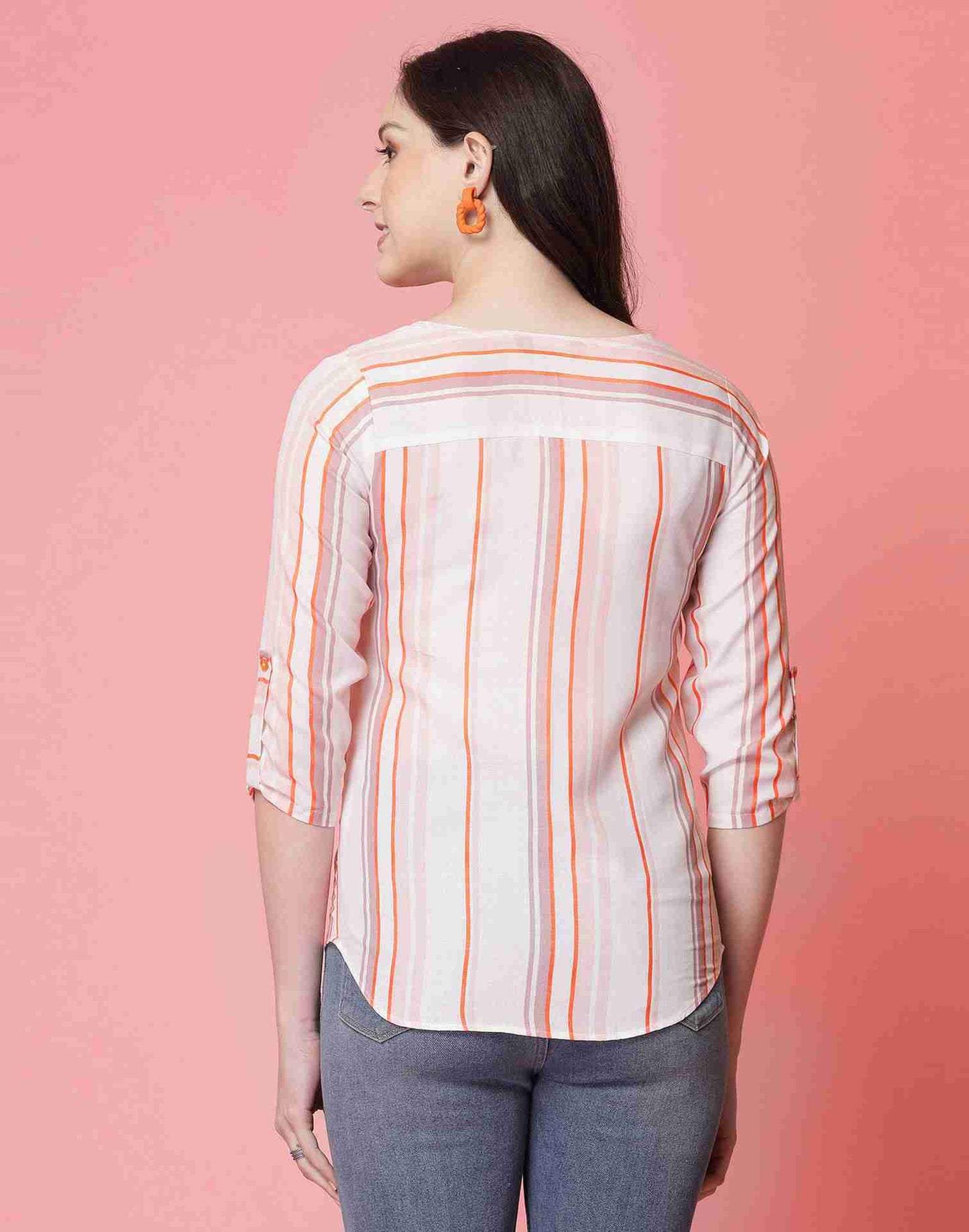White Cotton Printed Top