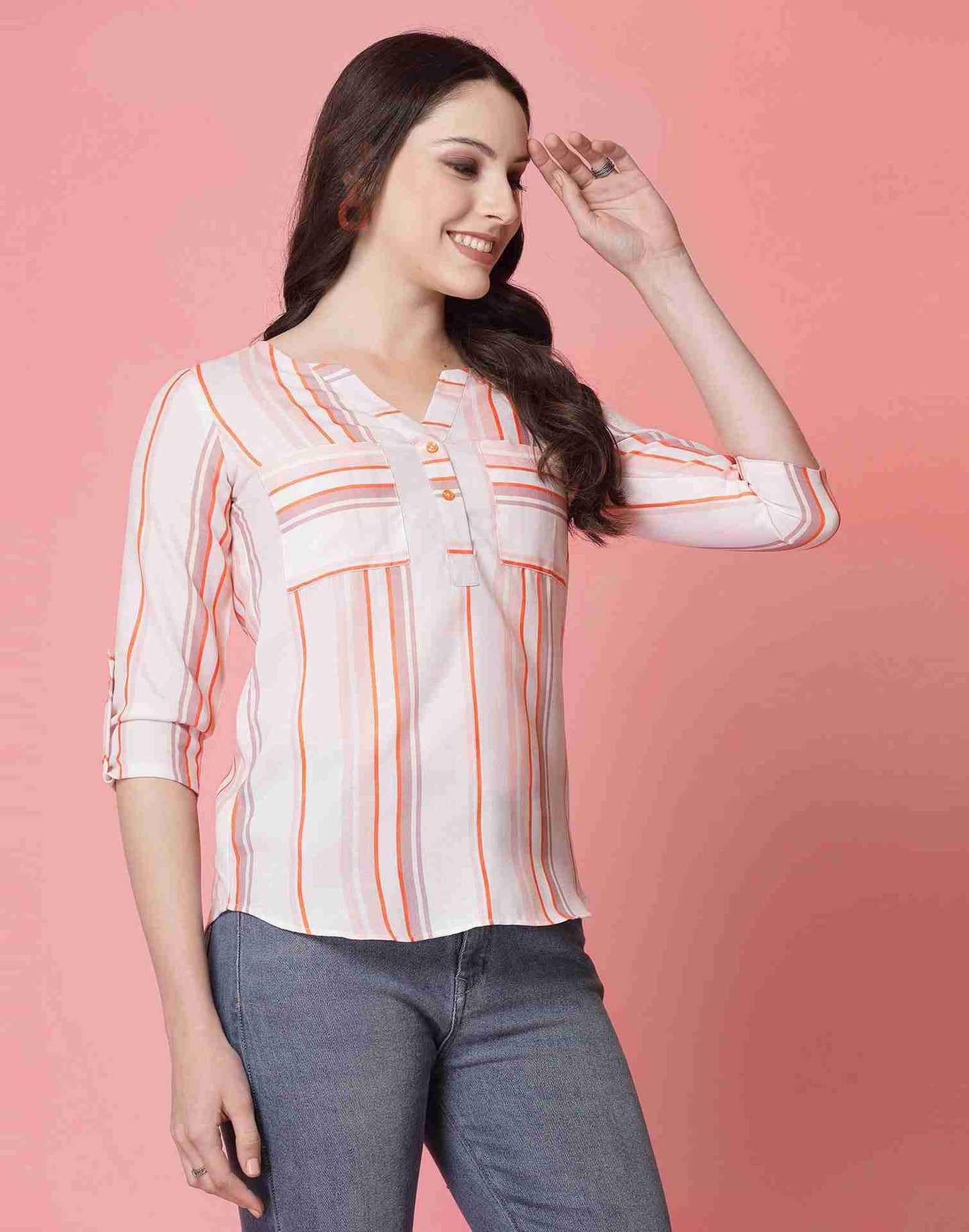 White Cotton Printed Top