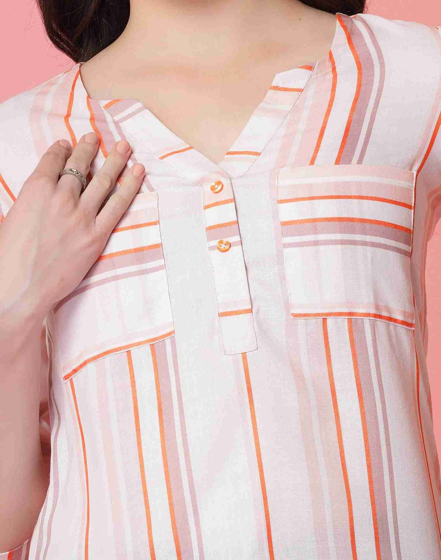 White Cotton Printed Top