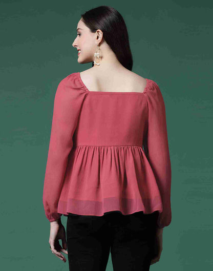Pink Chiffon Plain Top