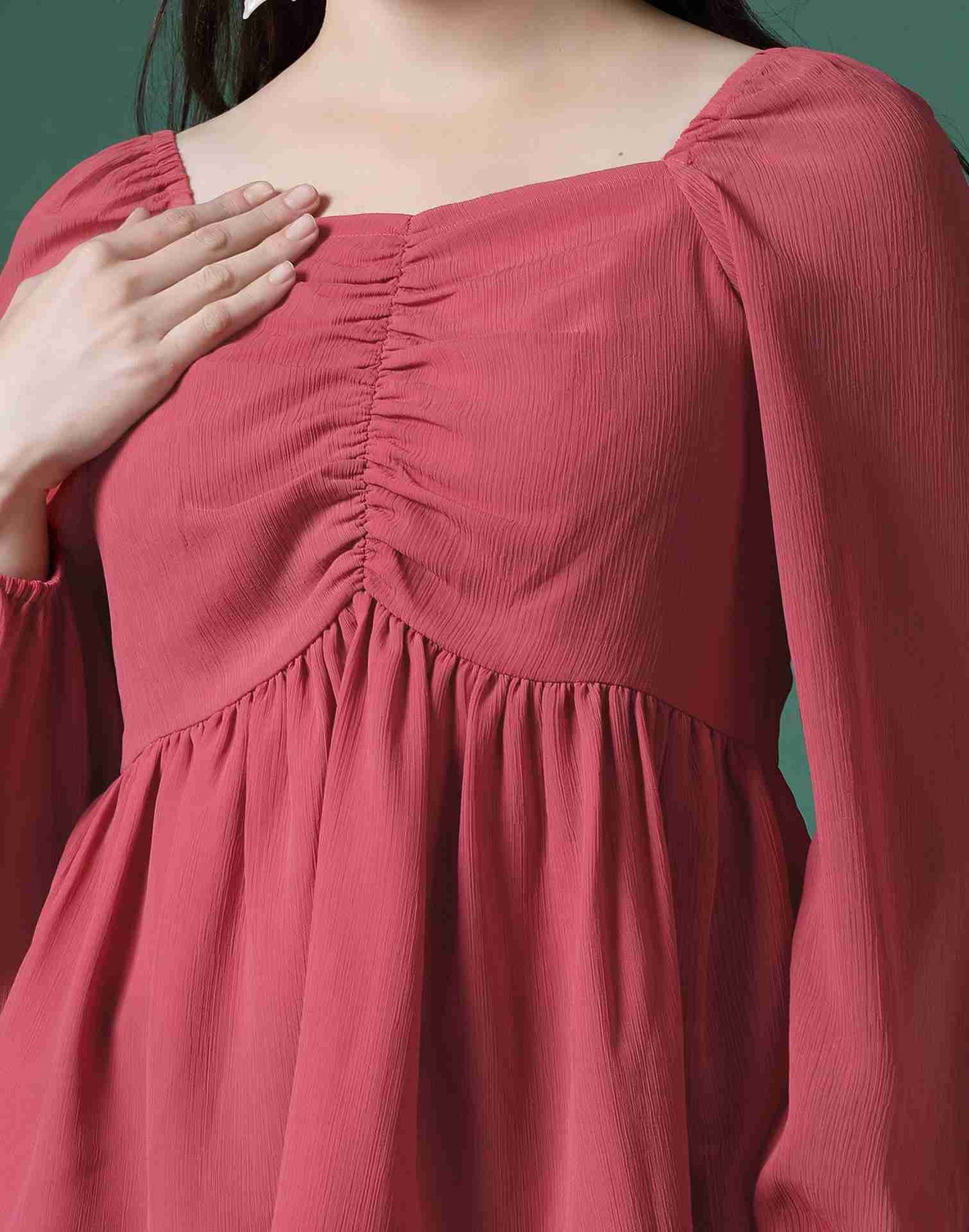 Pink Chiffon Plain Top