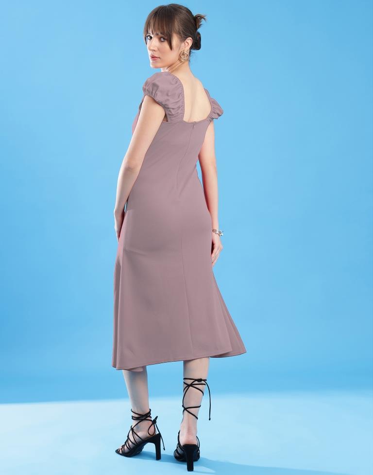 Mauve Lycra Plain Dress