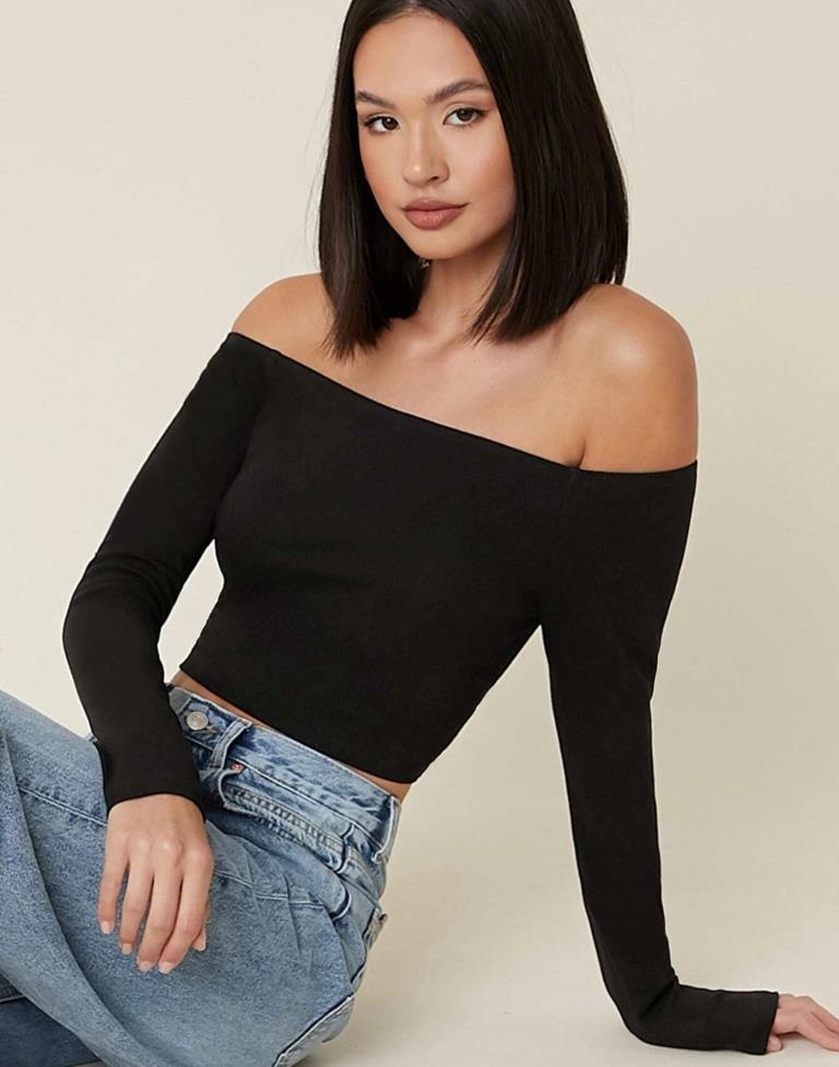 Black Cotton Plain Top