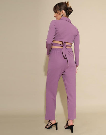 Lavender Lycra Plain Co-ords Set