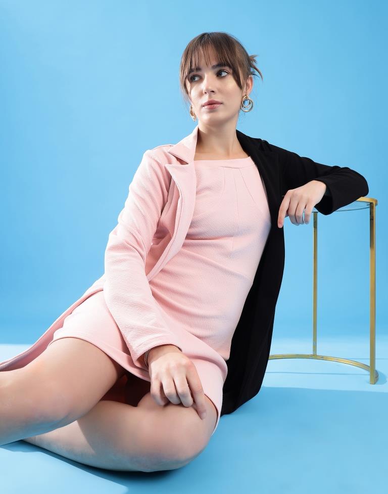 Light Pink Lycra Plain Dress