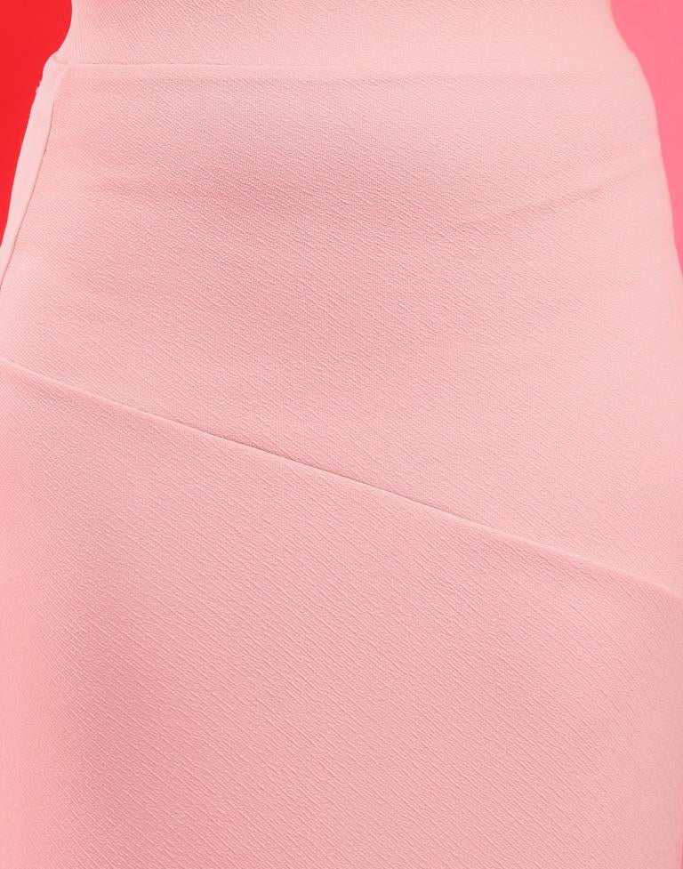 Light Pink Lycra Plain Co-ords Set