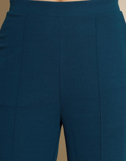 Rama Blue Lycra Plain Co-ords Set