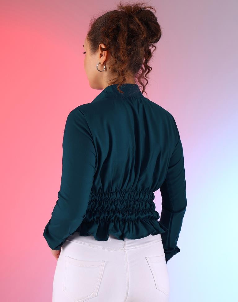 Rama Blue Georgette Plain Top Top