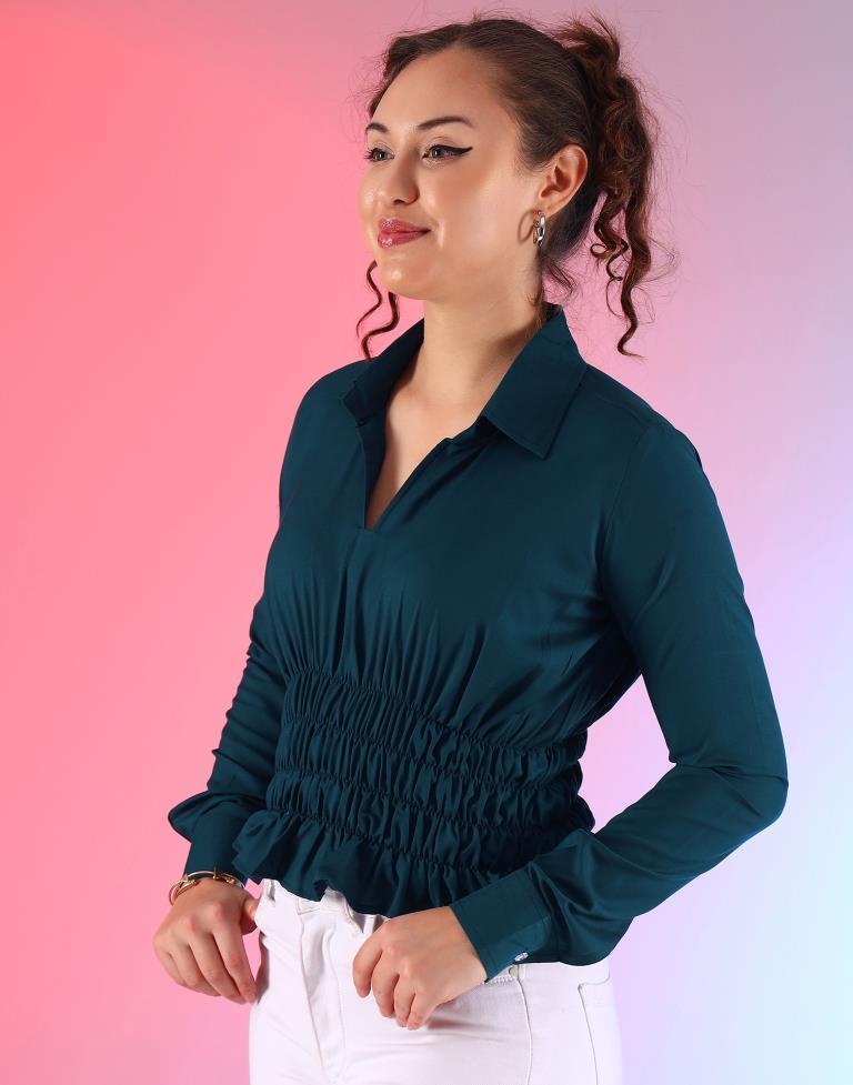 Rama Blue Georgette Plain Top Top