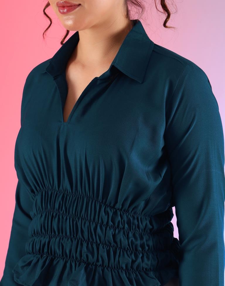 Rama Blue Georgette Plain Top Top