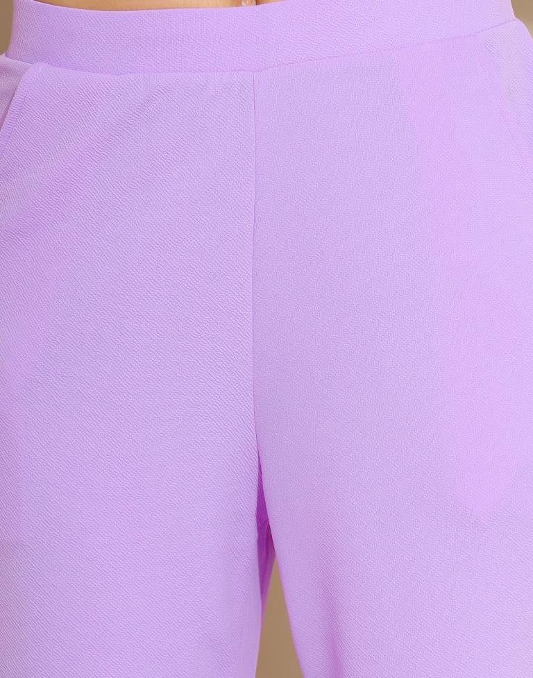 Light Purple Lycra Plain Co-ords Set