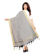 Eye Catching Grey Coloured Cotton Silk Dyed Dupatta | Sudathi