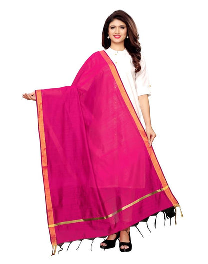 Dynamic Pink Coloured Cotton Silk Dyed Dupatta | Sudathi