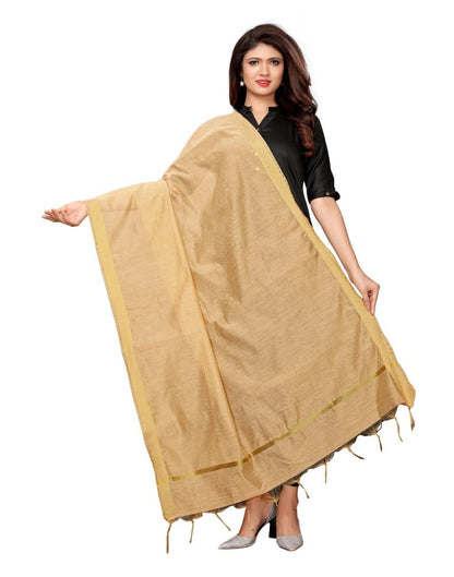 Definitive Beige Coloured Cotton Silk Dyed Dupatta | Sudathi