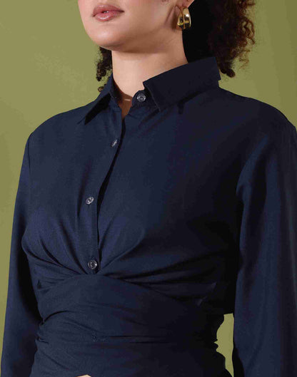 Blue Rayon Plain Top