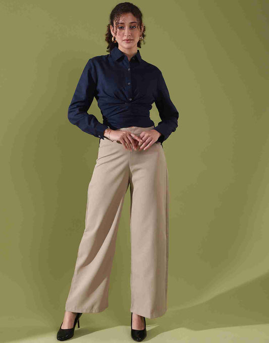 Blue Rayon Plain Top