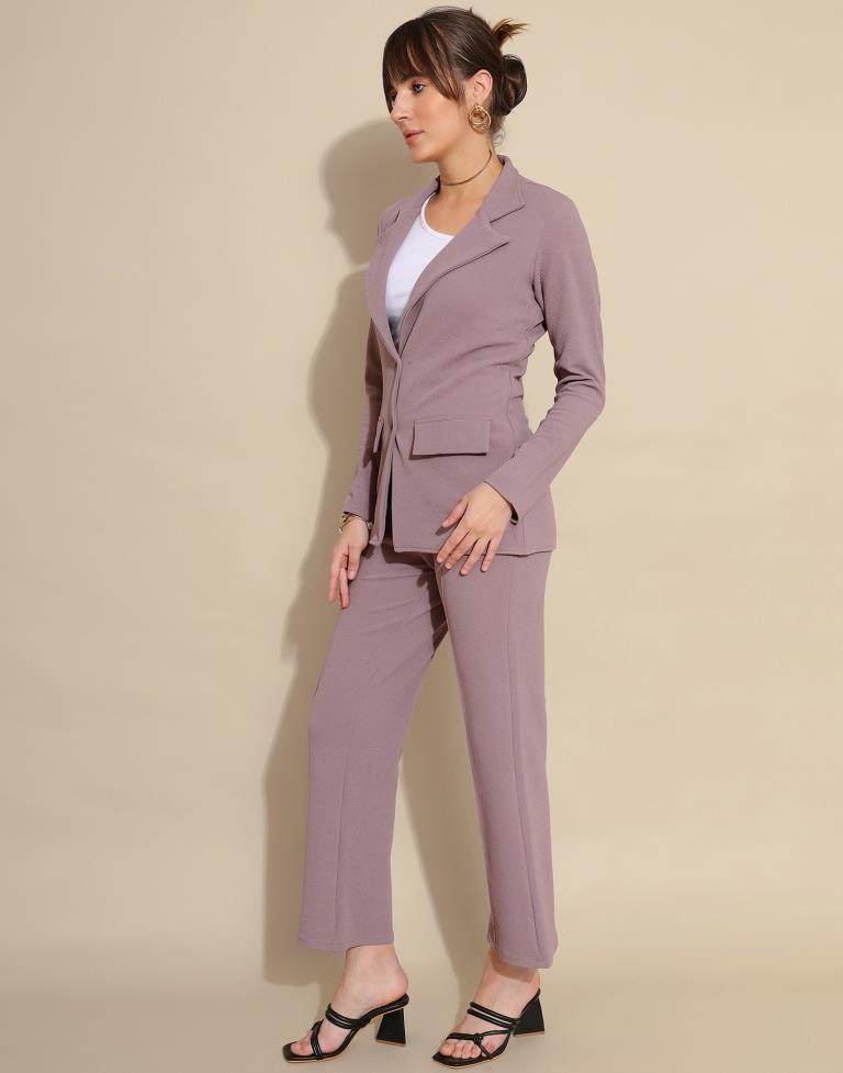 Mauve Lycra Plain Co-ords Set