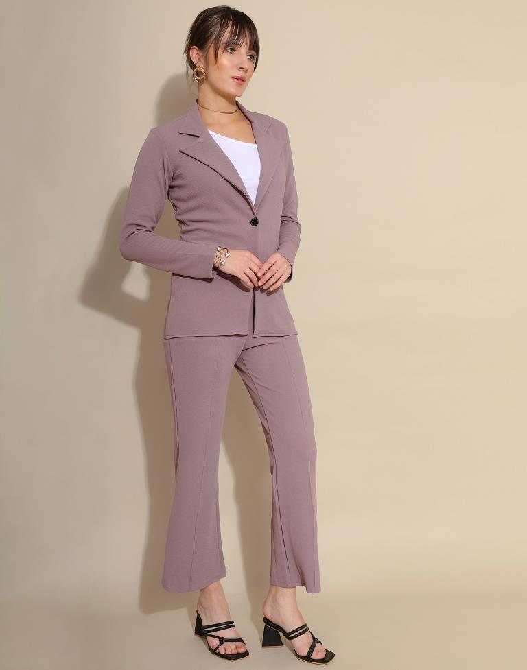 Mauve Lycra Plain Co-ords Set