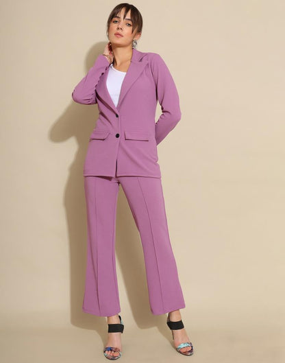 Lavender Lycra Plain Co-ords Set