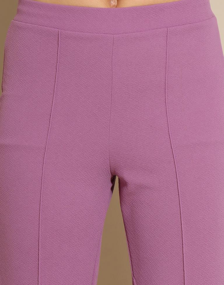 Lavender Lycra Plain Co-ords Set