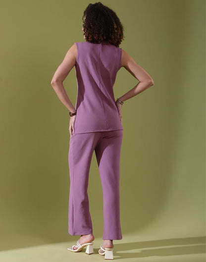 Lavender Lycra Plain Co-ords Set