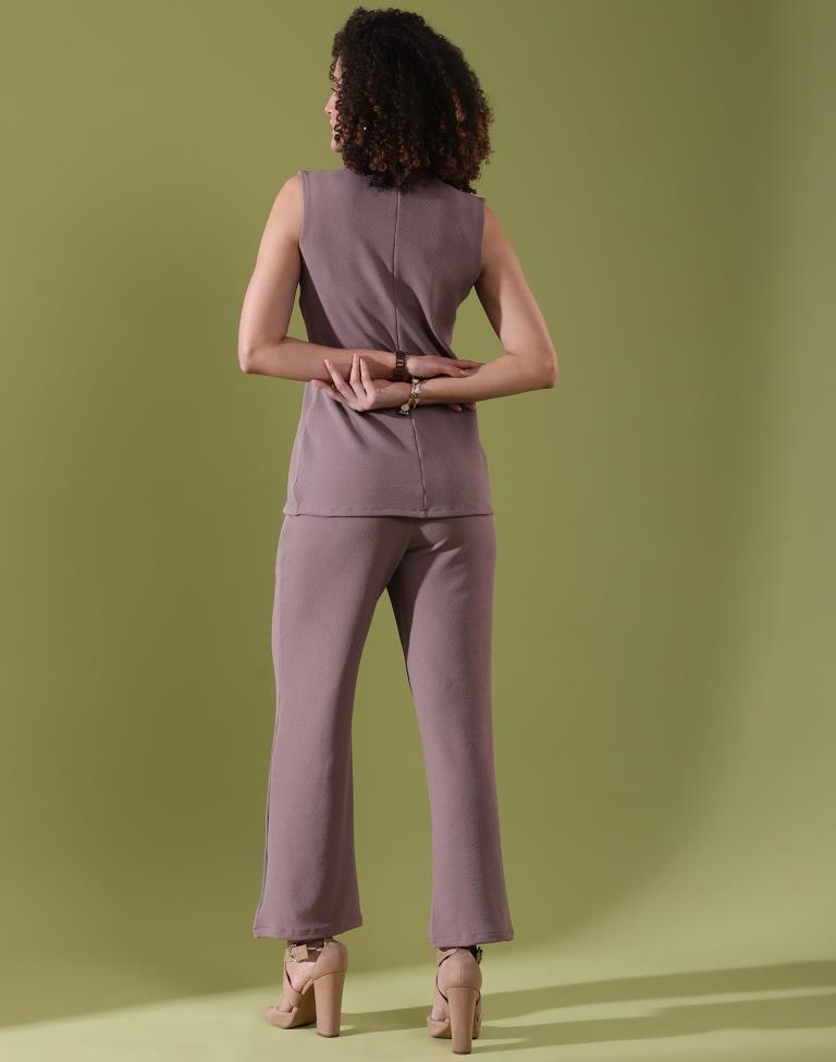 Mauve Lycra Plain Co-ord Set