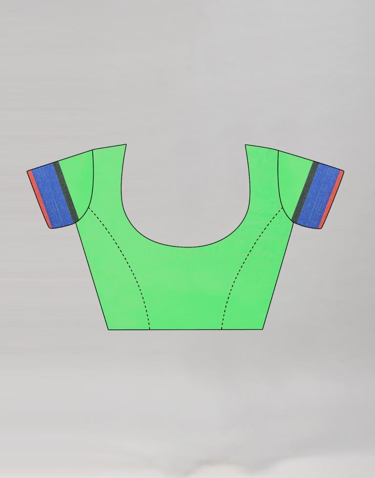 Green Coloured Chanderi Silk Golden Patta Partywear Saree | Sudathi