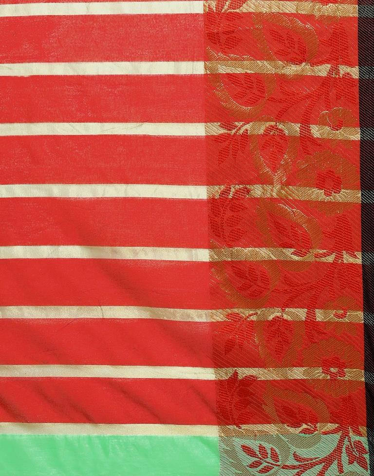 Green Coloured Chanderi Silk Golden Patta Partywear Saree | Sudathi