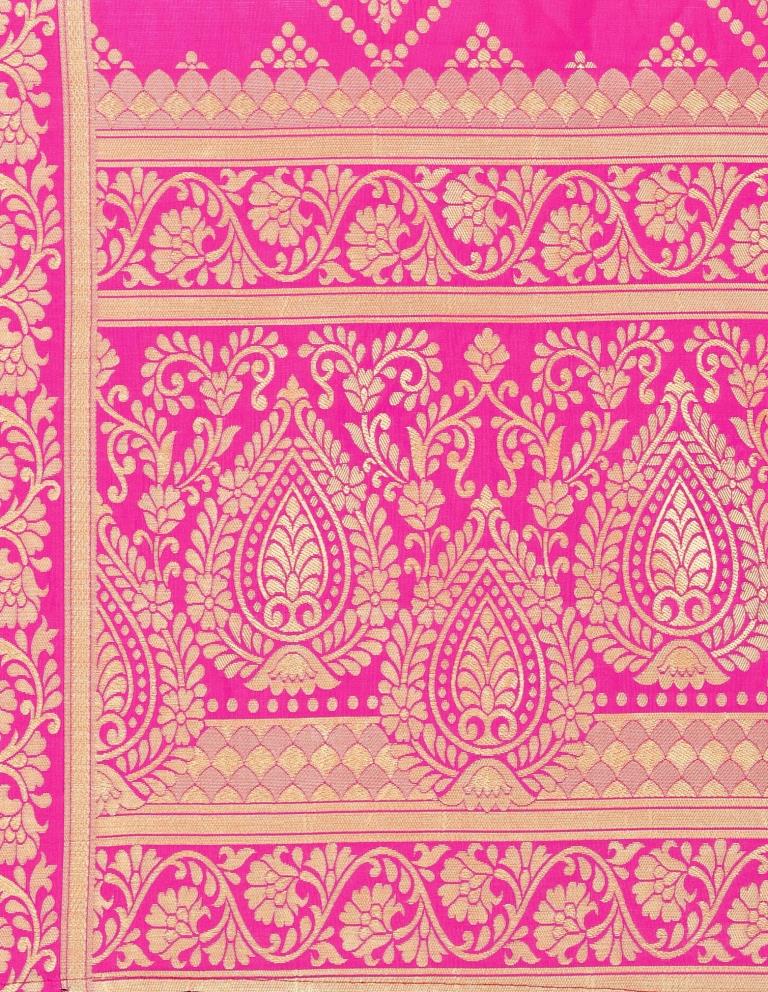 Exquisite Pink Coloured Poly Silk Jacquard Banarasi Dupatta | Sudathi