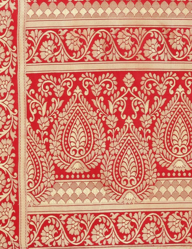 Enticing Red Coloured Poly Silk Jacquard Banarasi Dupatta | Sudathi