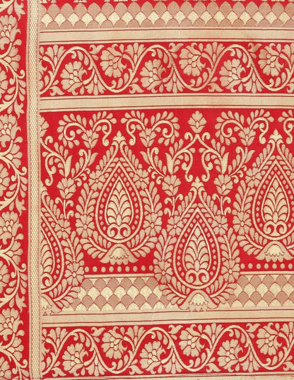 Enticing Red Coloured Poly Silk Jacquard Banarasi Dupatta | Sudathi