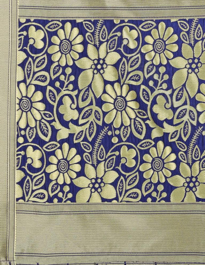 Mesmerising Navy Blue Coloured Poly Silk Jacquard Banarasi Dupatta | Sudathi