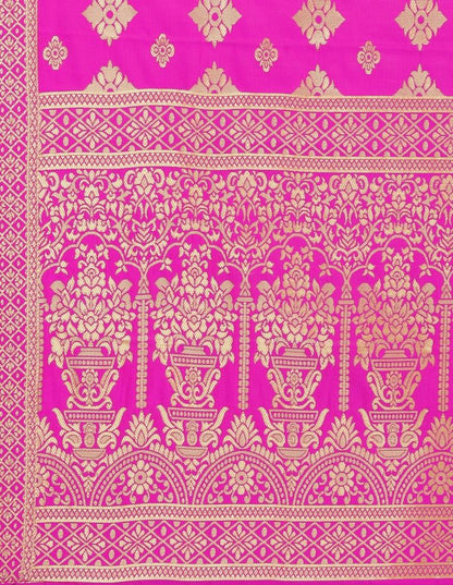 Applaudable Pink Coloured Poly Silk Jacquard Banarasi Dupatta | Sudathi