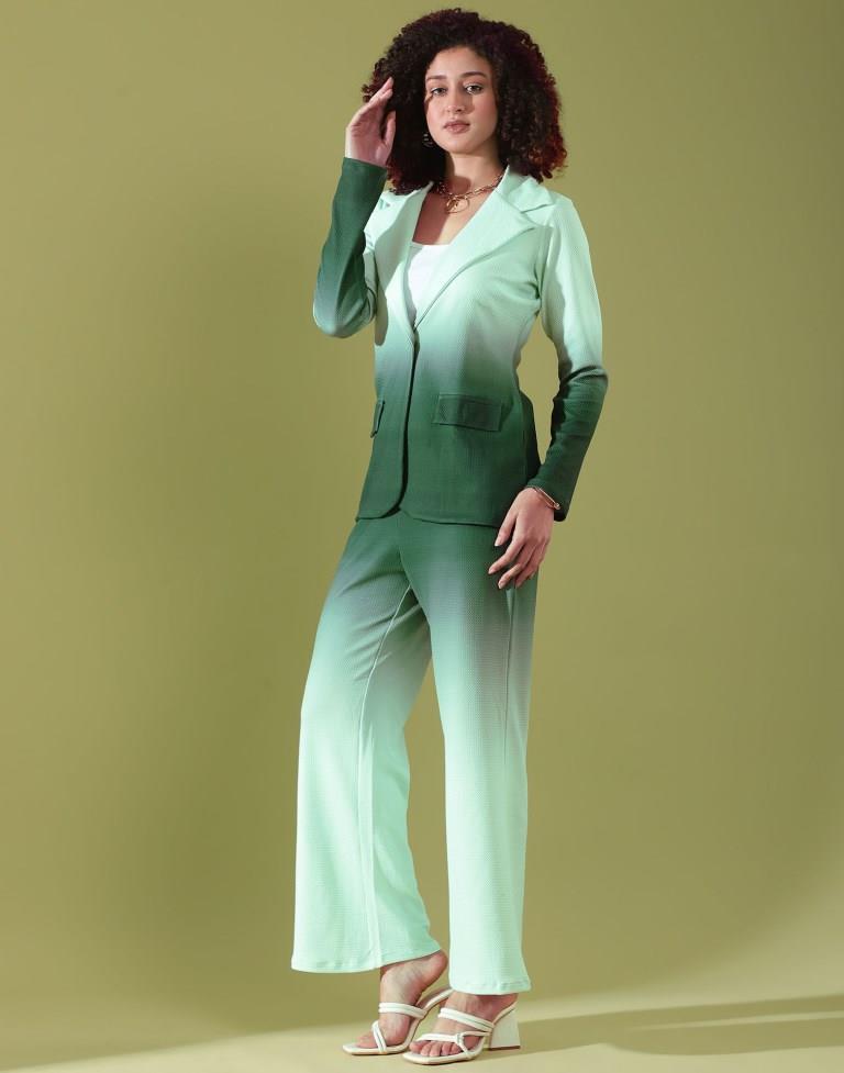 Pistagreen Lycra Plain Co-ord Set