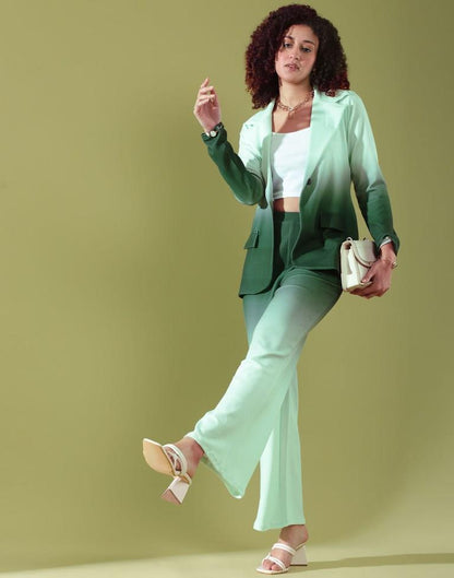 Pistagreen Lycra Plain Co-ord Set