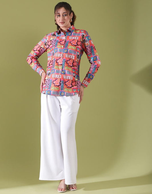 Multicolor Cotton Printed Shirt