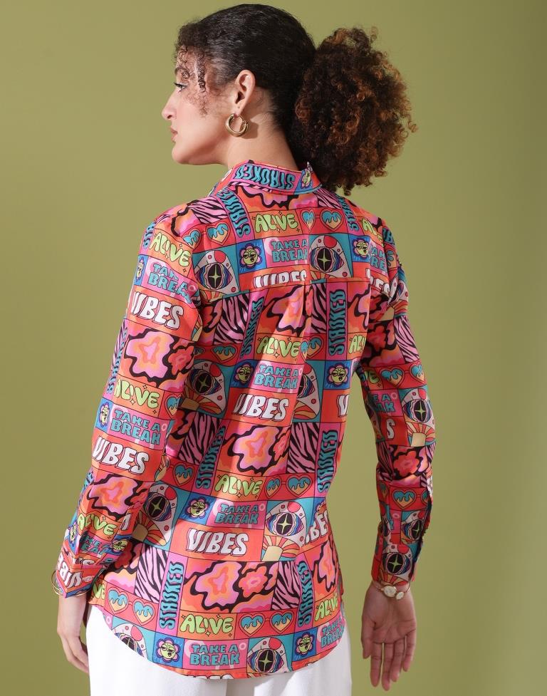 Multicolor Cotton Printed Shirt